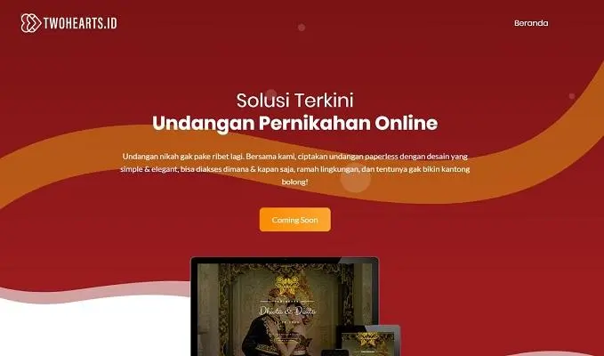 Two Hearts ID Landing - Wedding invitation landing page